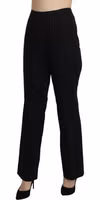 Black High Waist Straight Dress Trouser Pants 4