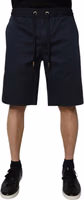 Navy Blue Cotton Stretch Men Bermuda Shorts 1