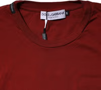 Maroon Cotton Crew Neck Short Sleeves T-Shirt 3