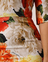 Multicolor Floral Print Viscose Sheath Dress 5