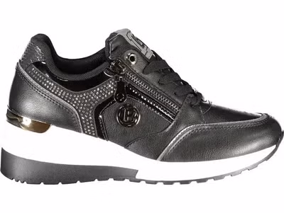 Black Polyurethane Women Sneaker
