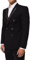 Black SICILIA Double Breasted Jacket Blazer 2