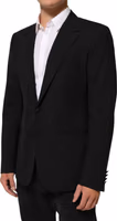 Black Wool 2 Buttons Suit Men Jacket Blazer 2