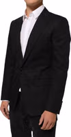 Black Wool 2 Buttons Suit Men Jacket Blazer 2