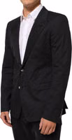 Black Cotton 2 Buttons Suit Jacket Blazer 2