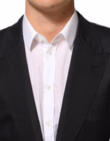 Black Cotton 2 Buttons Suit Jacket Blazer 4