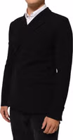 Black Wool Double Breasted Men Jacket Blazer 2