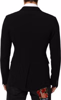 Black Wool Double Breasted Men Jacket Blazer 3
