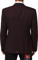 Maroon Wool 2 Buttons Suit Jacket Blazer 3