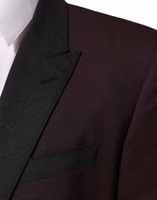 Maroon Wool 2 Buttons Suit Jacket Blazer 5