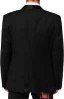 Black Wool GOLD 1 Button Men Suit Blazer 3