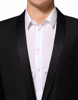 Black Wool GOLD 1 Button Men Suit Blazer 4