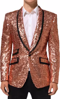 Pink Sequin SICILIA 1 Button Men Suit Blazer 1