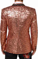 Pink Sequin SICILIA 1 Button Men Suit Blazer 3