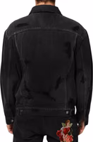 Black Cotton Stretch Denim Blouson Jacket 3