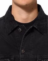 Black Cotton Stretch Denim Blouson Jacket 4