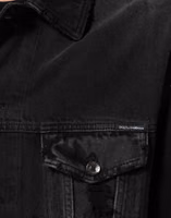 Black Cotton Stretch Denim Blouson Jacket 5