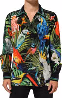 Multicolor Parrot Print Lounge Casual Shirt 1