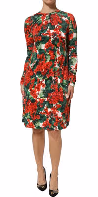 Multicolor Floral Short Portofino Dress