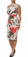 White Floral One Shoulder Sheath Dress 2