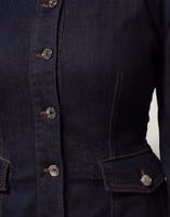 Dark Blue Cotton Collared Denim Coat Jacket 5