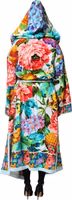 Multicolor Floral Print Belted Bathrobe Coat Jacket 3