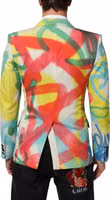 Multicolor Graffiti SICILIA 1 Button Men Suit Blazer 3