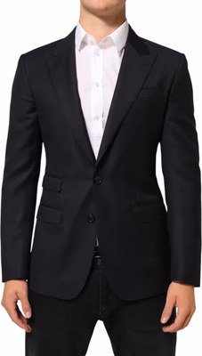 Dark Blue Wool NAPOLI 2 Button Men Suit Blazer