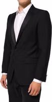 Black Wool MARTINI 2 Button Men Suit Blazer 2