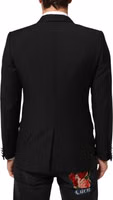Black Wool MARTINI 2 Button Men Suit Blazer 3
