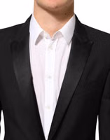 Black Wool MARTINI 2 Button Men Suit Blazer 4