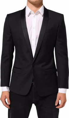 Black GOLD 1 Button Suit Jacket Men Blazer