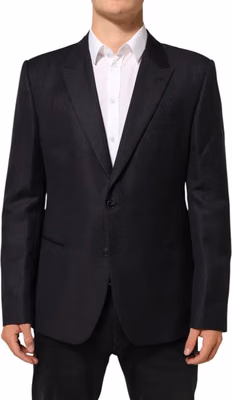 Black Wool 2 Buttons Suit Jacket Men Blazer