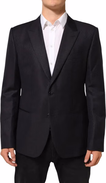 Black Wool 2 Buttons Suit Jacket Men Blazer