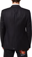 Black Wool 2 Buttons Suit Jacket Men Blazer 3