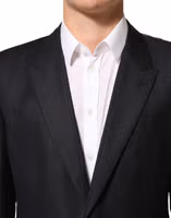 Black Wool 2 Buttons Suit Jacket Men Blazer 4