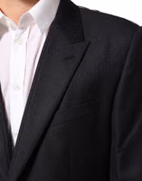 Black Wool 2 Buttons Suit Jacket Men Blazer 5
