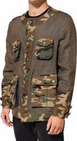 Brown Camouflage Linen Button Down Jacket 2