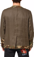 Brown Camouflage Linen Button Down Jacket 3