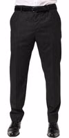 Black Cotton Mid Waist Dress Trouser Pants 1