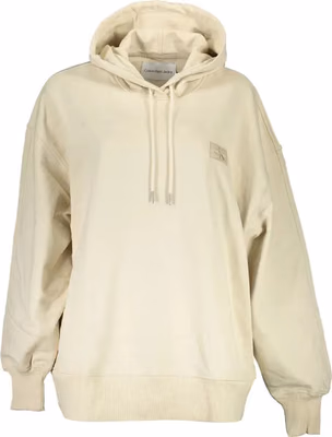 Beige Recycled Cotton Women Hoodie