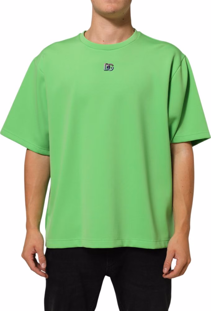 Green Logo Crew Neck Short Sleeves T-shirt