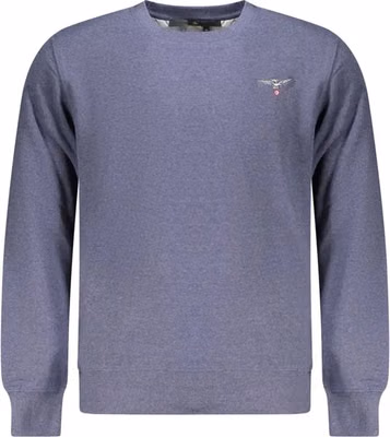 Blue Recycled Cotton Men Sweatshirt