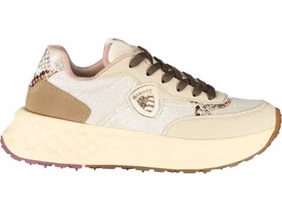 Beige Leather Women Sneaker
