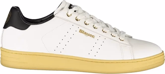 White Polyurethane Men Sneaker