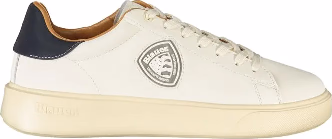 White Polyester Men Sneaker