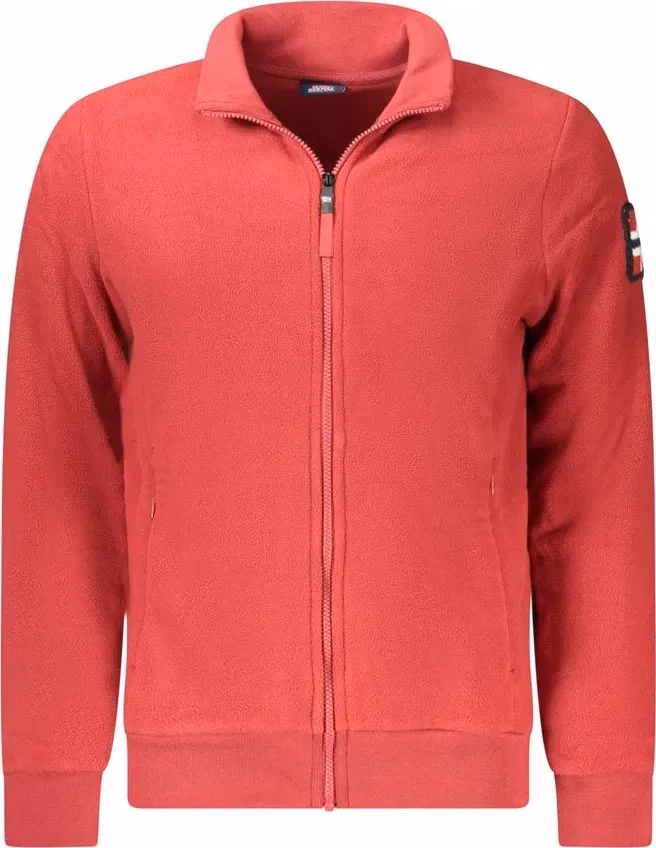 Red Polyester Men Sweatshirt