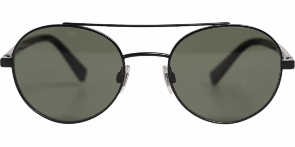Matte Black Steel Frame Gray Lens Sunglasses
