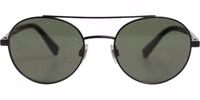 Matte Black Steel Frame Gray Lens Sunglasses 1