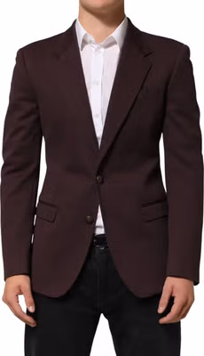 Maroon Cotton 2 Buttons Suit Jacket Blazer